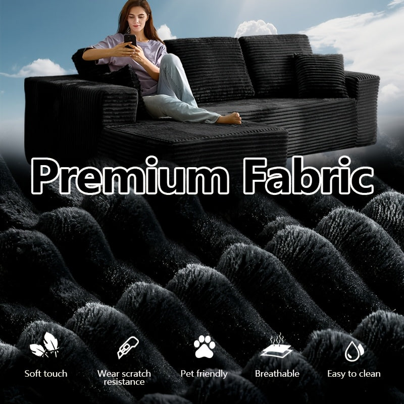 Premium corduroy fabric — soft touch, pet friendly, breathable