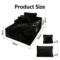 Single chaise dimensions — 165 × 120 cm with pillows included