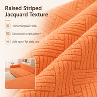 Raised striped jacquard texture close-up