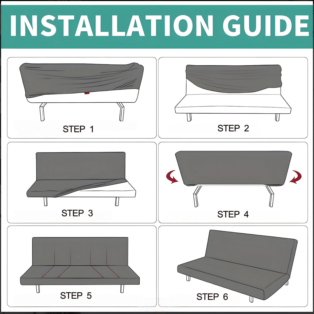 Installation guide — six steps to fit the cover
