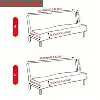Measuring guide — size S fits 63–74.8″ armless sofa beds